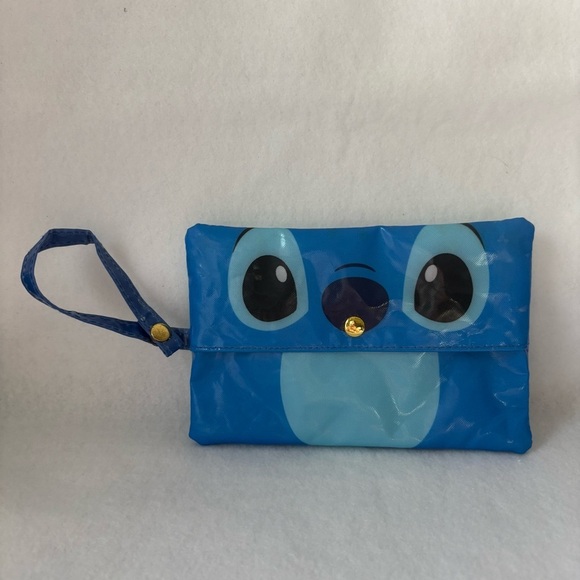 Disney Accessories - STITCH Small Pouch for Wipes Blue Disney Store Japan Scrump Snap Closure